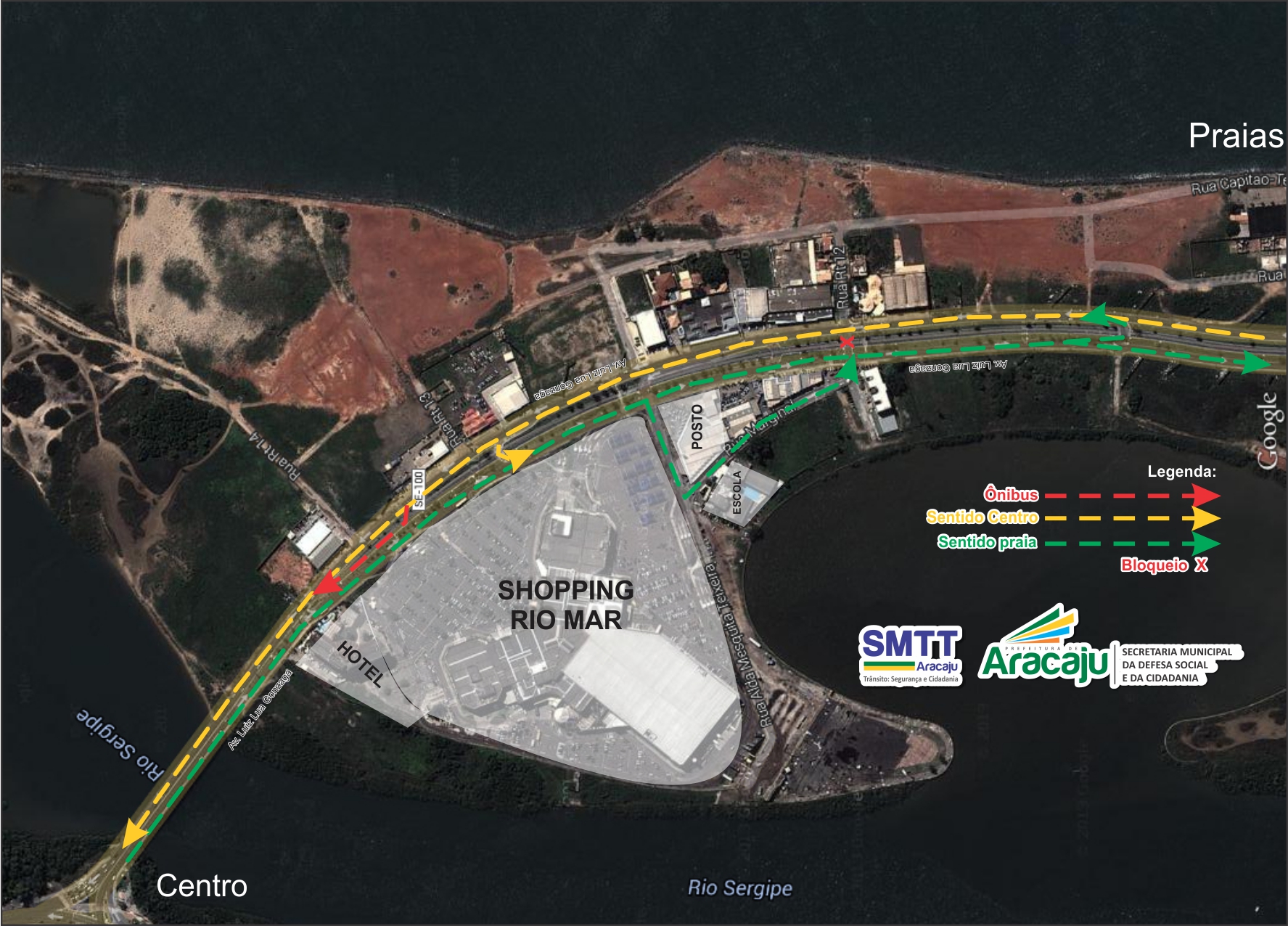 Mudança de tráfego: nova circulação nas imediações do Shopping RioMar - SMTT Aracaju